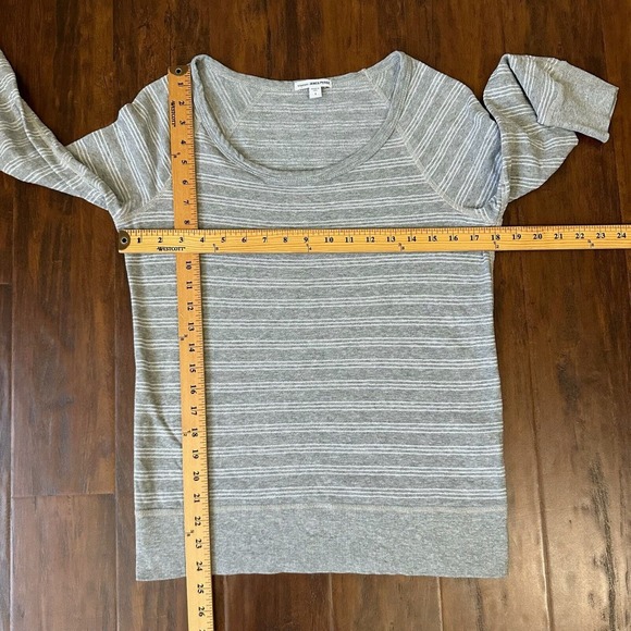 JAMES PERSE Stripe Vintage Raglan Top in Heather Grey - Picture 11 of 11